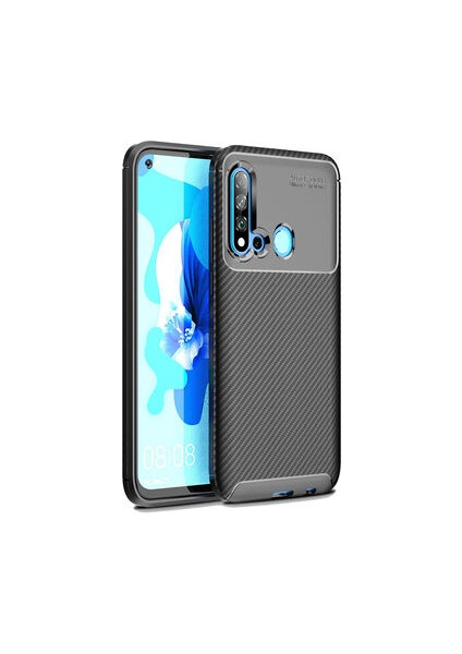 Huawei P20 Lite 2019 Kılıf Ultra Slim Fit Karbon Tasarım Tam Kalıp+Nano Ekran Koruma