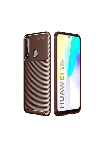 Huawei Y6P Kılıf Ultra Slim Fit Karbon Tasarım Tam Kalıp+Nano Ekran Koruma
