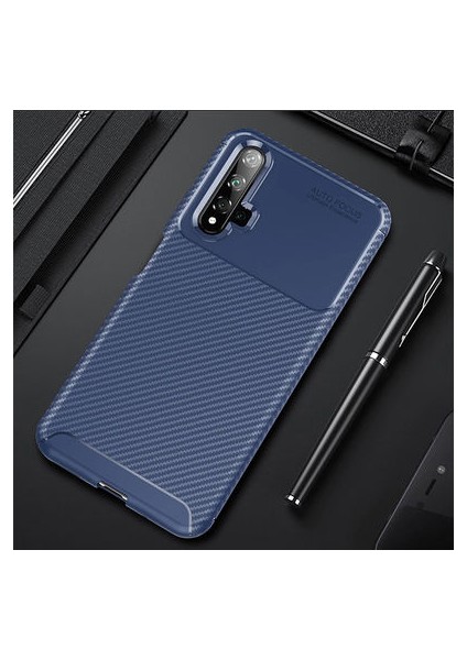 Huawei Honor 20 Kılıf Ultra Slim Fit Karbon Tasarım Tam Kalıp+Nano Ekran Koruma