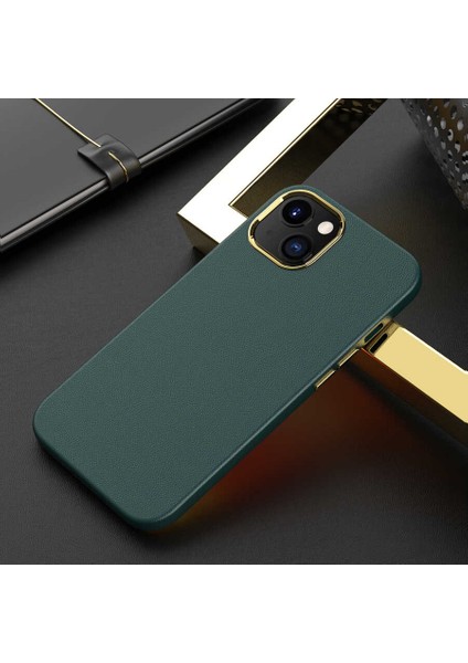 Apple IPHONE 13 Kılıf Darbe Emici Deri Narura Kapak