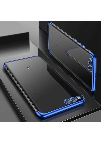 Xiaomi Mi 6 Kılıf Dört Köşe Lazer Kenarları Renkli Şeffaf Silikon Kılıf