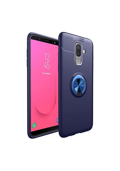 Samsung Galaxy J6 Kılıf Yüzüklü Standlı Soft Parmak Izi Bırakmaz+Nano Ekran Koruma