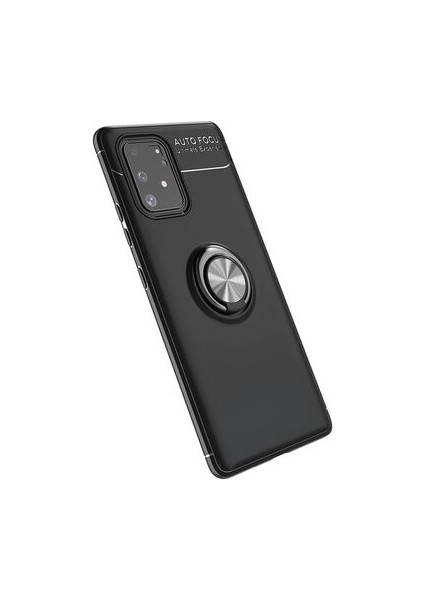 Samsung Galaxy A91 S10 Lite Kılıf Yüzüklü Standlı Soft Parmak Izi Bırakmaz+Nano Ekran Koruma