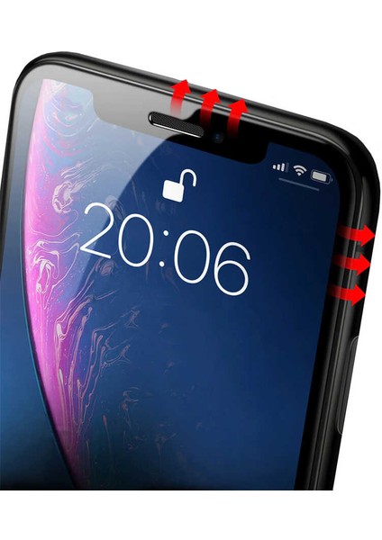 Cep Case Apple  iPhone Xs Max 6.5 Ekran Koruyucu Kenar Korumalı Tam Kapatan 5d Temperli Cam  Ekran Koruma