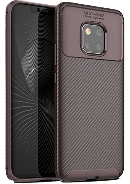 Huawei Mate 20 Pro Kılıf Ultra Slim Fit Karbon Tasarım Tam Kalıp+Nano Ekran Koruma