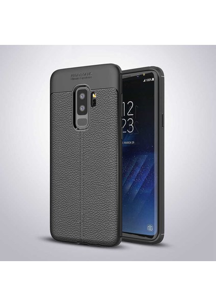 Galaxy S9 Plus Kılıf Deri Görünümlü Tam Koruma Orjinal Silikon