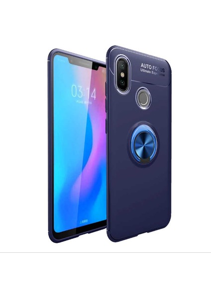 Xiaomi Redmi Note 7 Kılıf Yüzüklü Standlı Soft Parmak Izi Bırakmaz+Nano Ekran Koruma