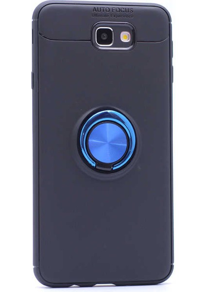 Samsung Galaxy J7 Prime Kılıf Yüzüklü Standlı Soft Parmak Izi Bırakmaz+Nano Ekran Koruma