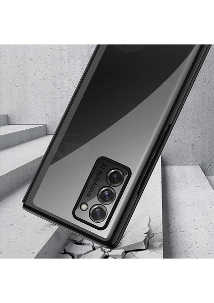 Galaxy Z Fold 2 Kıpta Metal Görünümlü Slim Case Kapak Kılıf