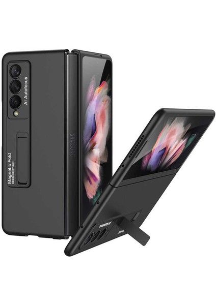 Galaxy Z Fold 3 Kılıf Z-Stand Manyetik Luxury Oleofobik Nano Kaplama Teknolojisi Tam Koruma Kapak indirimleri