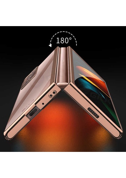 Galaxy Z Fold 2 Kıpta Metal Görünümlü Slim Case Kapak Kılıf