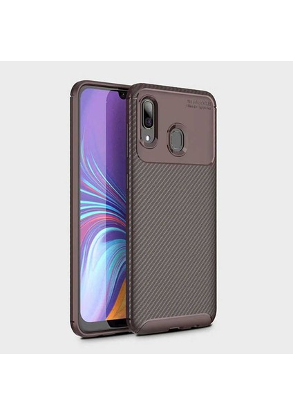 Samsung Galaxy A30 Kılıf Ultra Slim Fit Karbon Tasarım Tam Kalıp+Nano Ekran Koruma