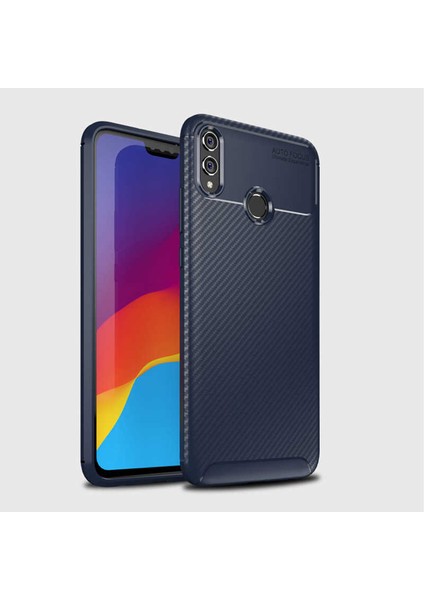 Huawei Honor 8x Kılıf Ultra Slim Fit Karbon Tasarım Tam Kalıp+Nano Ekran Koruma