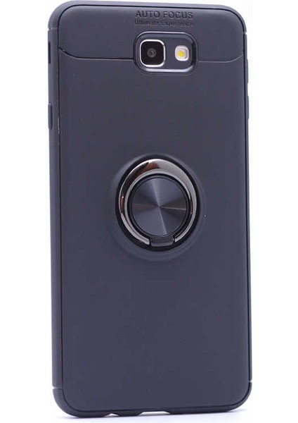 Samsung Galaxy J7 Prime Kılıf Yüzüklü Standlı Soft Parmak Izi Bırakmaz+Nano Ekran Koruma