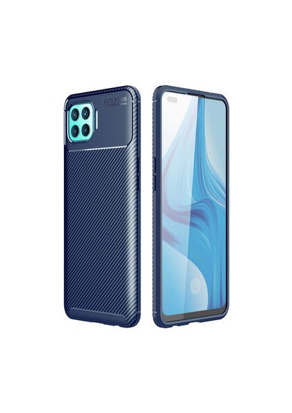 Oppo Reno 4 Lite Kılıf Ultra Slim Fit Karbon Tasarım Tam Kalıp+Nano Ekran Koruma