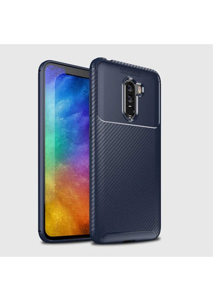 Xiaomi Pocophone F1 Kılıf Ultra Slim Fit Karbon Tasarım Tam Kalıp+Nano Ekran Koruma