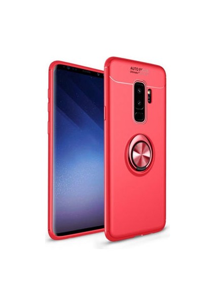 Samsung Galaxy S9 Plus Kılıf Yüzüklü Standlı Soft Parmak Izi Bırakmaz+Nano Ekran Koruma