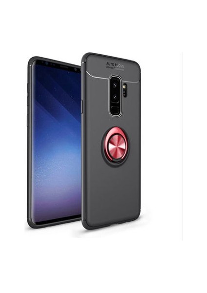 Samsung Galaxy S9 Plus Kılıf Yüzüklü Standlı Soft Parmak Izi Bırakmaz+Nano Ekran Koruma