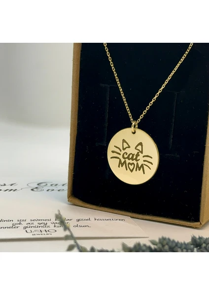 Usho Jewelry 925 Ayar Gümüş Cat Mom Kolye