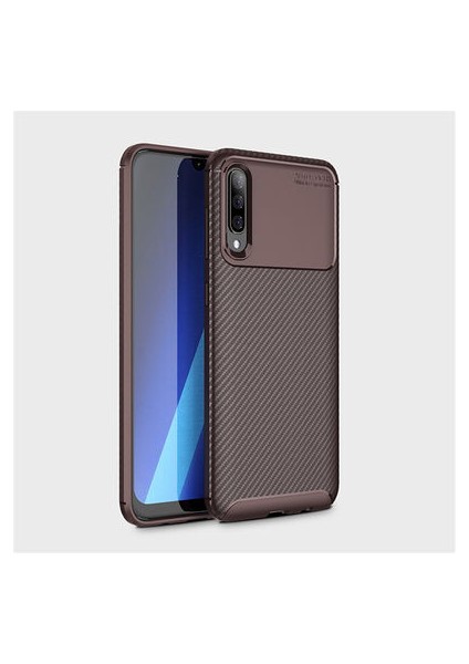 Samsung Galaxy A30S Kılıf Ultra Slim Fit Karbon Tasarım Tam Kalıp+Nano Ekran Koruma