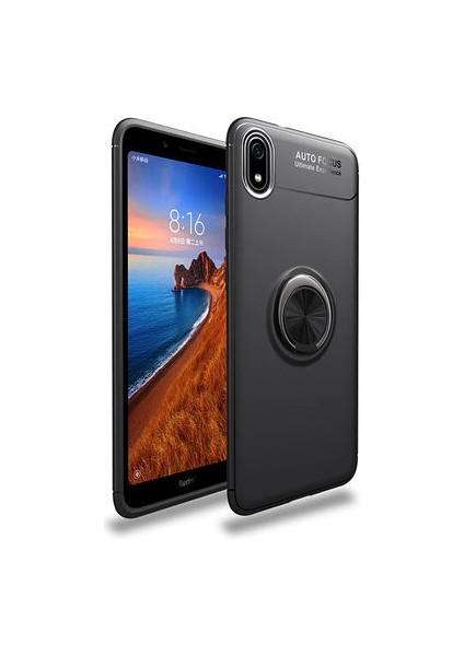 Xiaomi Redmi 7A Kılıf Yüzüklü Standlı Soft Parmak Izi Bırakmaz Kapak