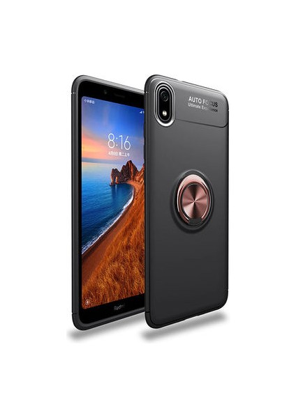 Xiaomi Redmi 7A Kılıf Yüzüklü Standlı Soft Parmak Izi Bırakmaz Kapak