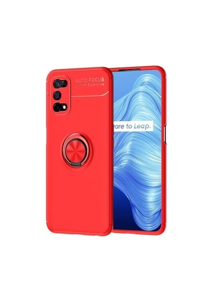 Realme 7 Pro Kılıf Yüzüklü Standlı Soft Parmak Izi Bırakmaz+Nano Ekran Koruma