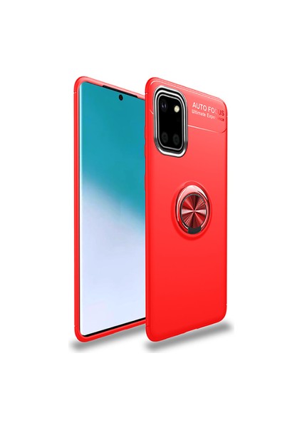 Samsung Galaxy A81 Note 10 Lite Kılıf Yüzüklü Standlı Soft Parmak Izi Bırakmaz+Nano Ekran Koruma