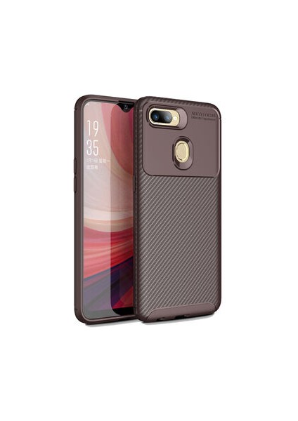 Oppo Ax7 Kılıf Ultra Slim Fit Karbon Tasarım Tam Kalıp+Nano Ekran Koruma