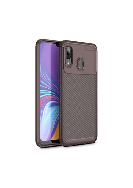 Samsung Galaxy A40 Kılıf Ultra Slim Fit Karbon Tasarım Tam Kalıp+Nano Ekran Koruma