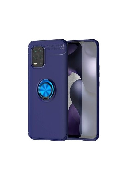 Xiaomi Mi 10 Lite Kılıf Yüzüklü Standlı Soft Parmak Izi Bırakmaz+Nano Ekran Koruma