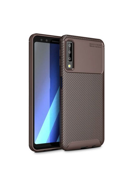 Samsung Galaxy A7 2018 Kılıf Ultra Slim Fit Karbon Tasarım Tam Kalıp+Nano Ekran Koruma