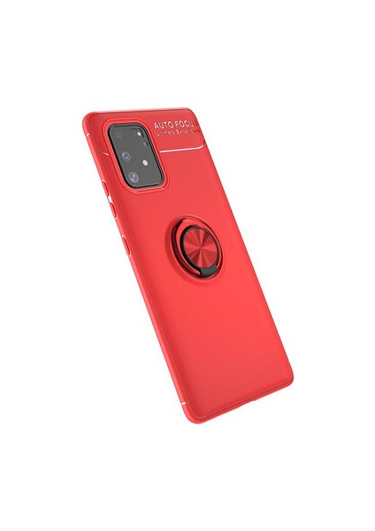 Samsung Galaxy A91 S10 Lite Kılıf Yüzüklü Standlı Soft Parmak Izi Bırakmaz Kapak