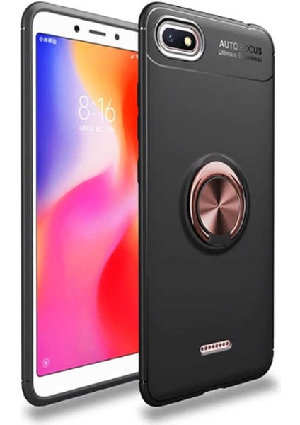 Xiaomi Redmi 6A Kılıf Yüzüklü Standlı Soft Parmak Izi Bırakmaz Kapak