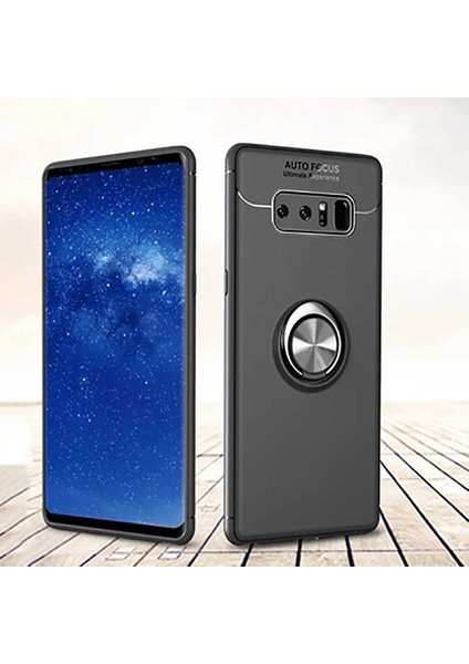 Samsung Galaxy Note 8 Kılıf Yüzüklü Standlı Soft Parmak Izi Bırakmaz Kapak