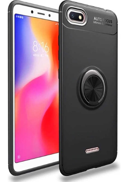 Xiaomi Redmi 6A Kılıf Yüzüklü Standlı Soft Parmak Izi Bırakmaz Kapak