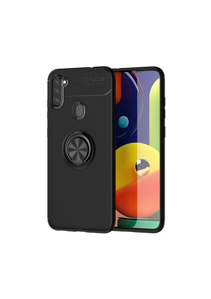 Samsung Galaxy A11 Kılıf Yüzüklü Standlı Soft Parmak Izi Bırakmaz Kapak