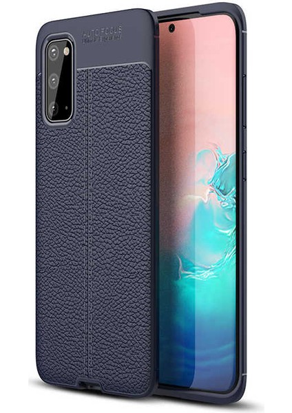 Galaxy S20 Kılıf Deri Görünümlü Tam Koruma Orjinal Silikon