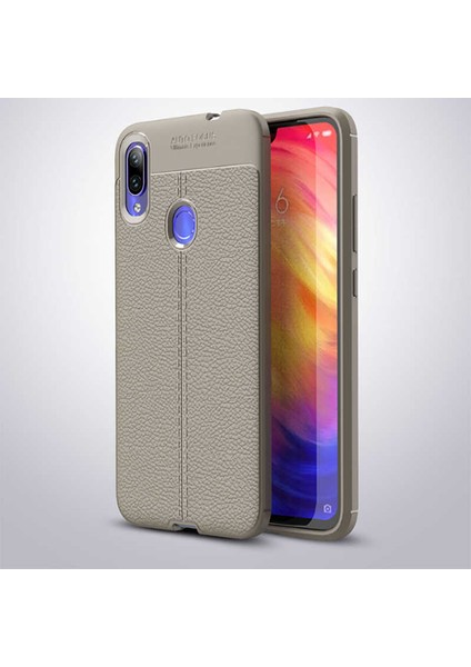 Xiaomi Redmi Note 7 Kılıf Deri Görünümlü Tam Koruma Orjinal Silikon