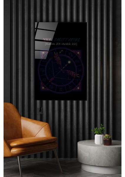 LED Aydınlatmalı Sagittarius Cam Tablo Işıklı Cam Tablo