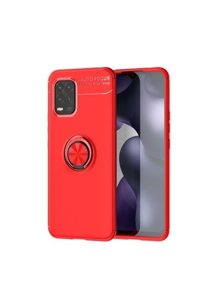 Xiaomi Mi 10 Lite Kılıf Yüzüklü Standlı Soft Parmak Izi Bırakmaz+Nano Ekran Koruma