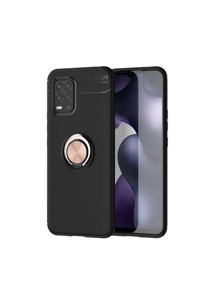 Xiaomi Mi 10 Lite Kılıf Yüzüklü Standlı Soft Parmak Izi Bırakmaz Kapak