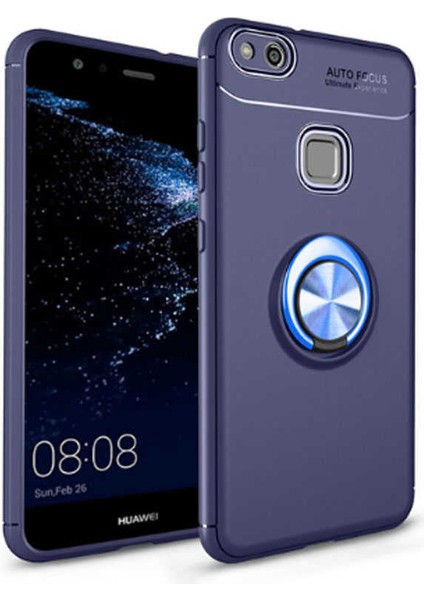 Huawei P10 Lite Kılıf Yüzüklü Standlı Soft Parmak Izi Bırakmaz Kapak