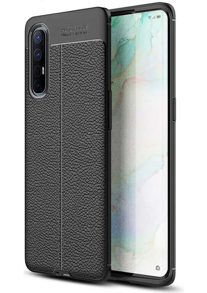 Oppo Reno 3 Pro 5g Kılıf Deri Görünümlü Tam Koruma Orjinal Silikon