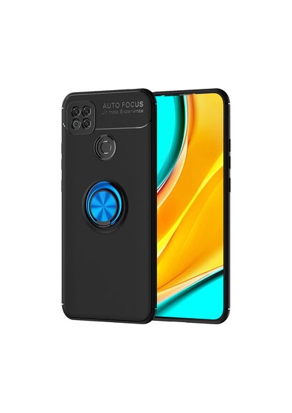 Xiaomi Redmi 9c Kılıf Yüzüklü Standlı Soft Parmak Izi Bırakmaz+Nano Ekran Koruma
