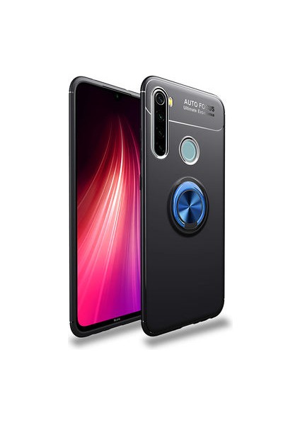 Xiaomi Redmi Note 8 Kılıf Yüzüklü Standlı Soft Parmak Izi Bırakmaz+Nano Ekran Koruma