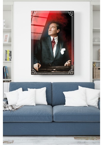 Atatürk Cam Tablo Dekoratif Cam Tablo