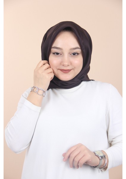 Patlıcan Moru Levidor Düz Twill Ipek Eşarp