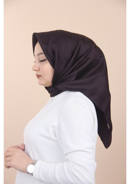 Patlıcan Moru Levidor Düz Twill Ipek Eşarp modelleri