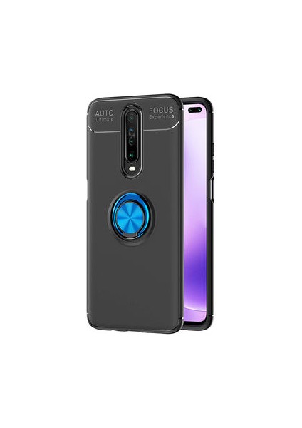 Xiaomi Redmi K30 Kılıf Yüzüklü Standlı Soft Parmak Izi Bırakmaz+Nano Ekran Koruma